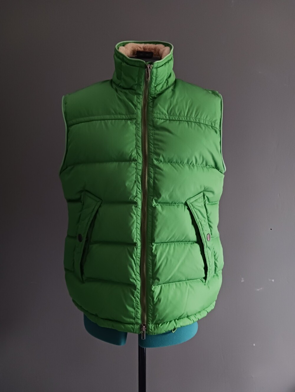 COACH Green/ Gray Puffer Down Vest Size S